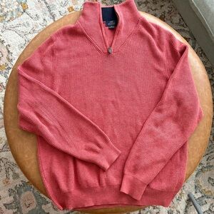 Men's Red Quarter-Zip Sweater- XL